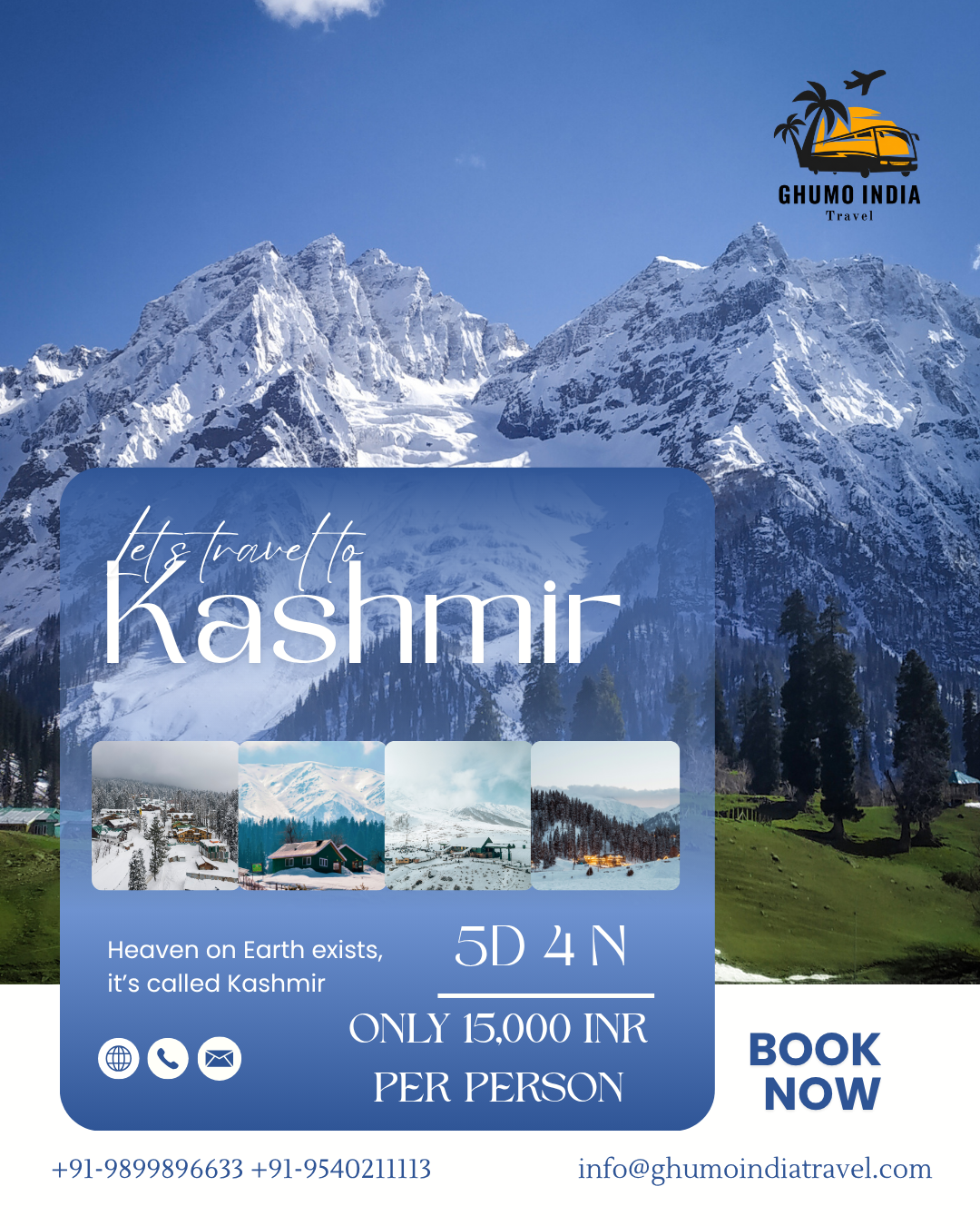 Blissful Kashmir — 3N Srinagar · 1N Srinagar House Boar